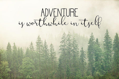 Adventure is Worthwhile White Modern Wood Framed Art Print with Double Matting by Bailey, Ann