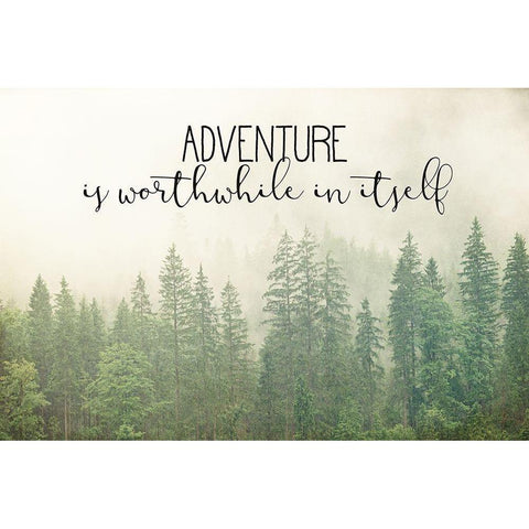 Adventure is Worthwhile Black Modern Wood Framed Art Print with Double Matting by Bailey, Ann