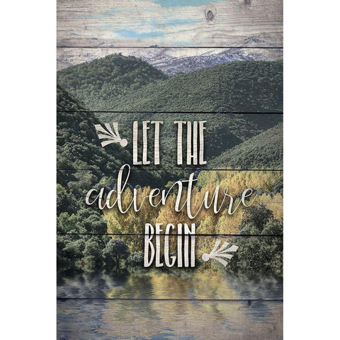 Let the Adventure Black Modern Wood Framed Art Print with Double Matting by Bailey, Ann