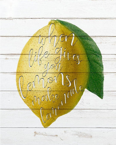 Make Lemonade White Modern Wood Framed Art Print with Double Matting by Bailey, Ann