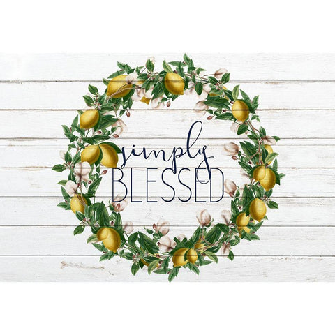 Simply Blessed Lemon Wreath Gold Ornate Wood Framed Art Print with Double Matting by Bailey, Ann