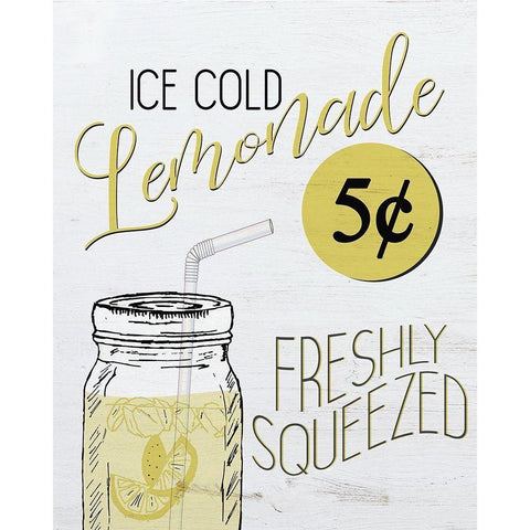 Ice Cold Lemonade v2 White Modern Wood Framed Art Print by Bailey, Ann