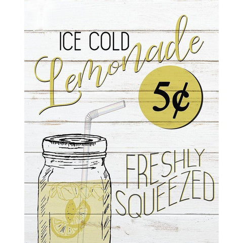 Ice Cold Lemonade Black Modern Wood Framed Art Print with Double Matting by Bailey, Ann