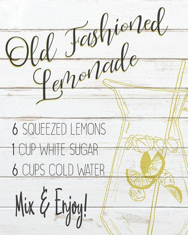 Old Fashioned Lemondae Recipe Black Ornate Wood Framed Art Print with Double Matting by Bailey, Ann