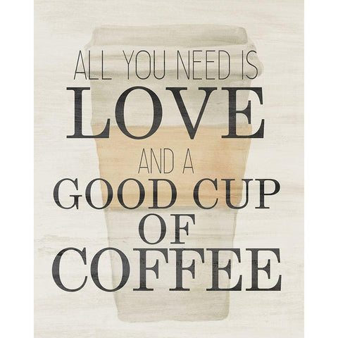 A Good Cup of Coffee Black Modern Wood Framed Art Print with Double Matting by Bailey, Ann