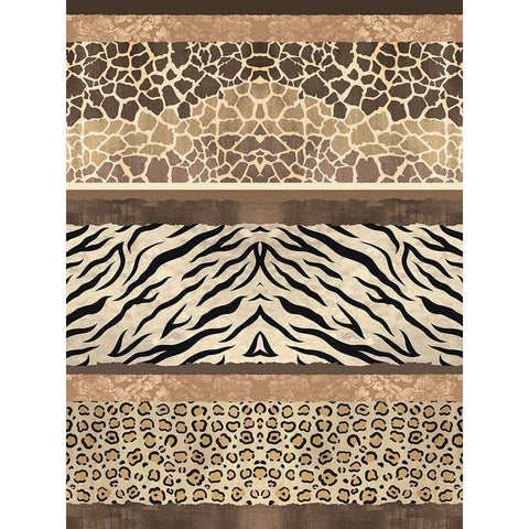 Exotic Safari Stripe Gold Ornate Wood Framed Art Print with Double Matting by Bailey, Ann