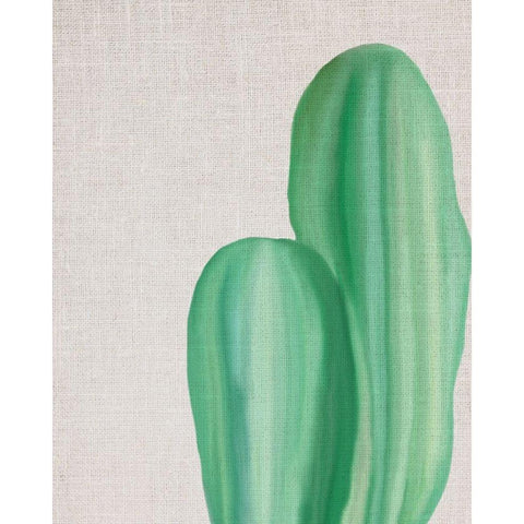 Linen Cactus 2 Black Modern Wood Framed Art Print with Double Matting by Bailey, Ann