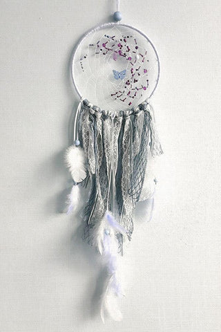 Dream Catcher White Modern Wood Framed Art Print with Double Matting by Bailey, Ann