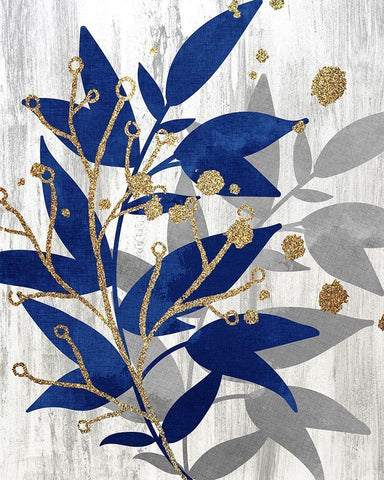 Blue and Grey 1 White Modern Wood Framed Art Print with Double Matting by Bailey, Ann