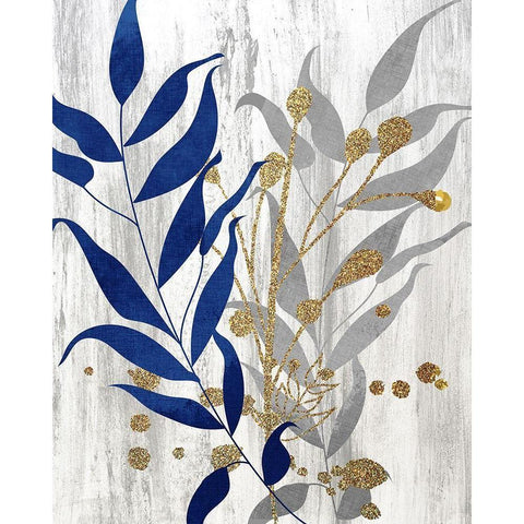 Blue and Grey 2 Black Modern Wood Framed Art Print with Double Matting by Bailey, Ann