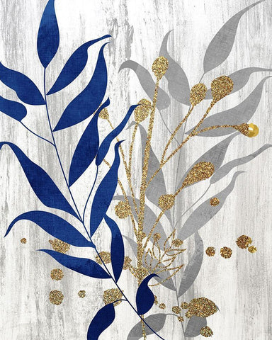 Blue and Grey 2 White Modern Wood Framed Art Print with Double Matting by Bailey, Ann