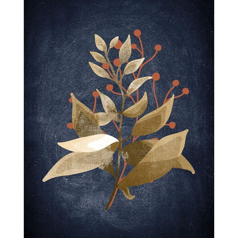 Botanical Blue 1 Black Modern Wood Framed Art Print with Double Matting by Bailey, Ann