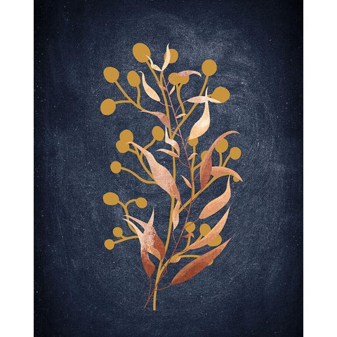 Botanical Blue 2 Gold Ornate Wood Framed Art Print with Double Matting by Bailey, Ann