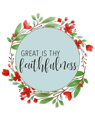 Great is thy Faithfulness White Modern Wood Framed Art Print with Double Matting by Bailey, Ann