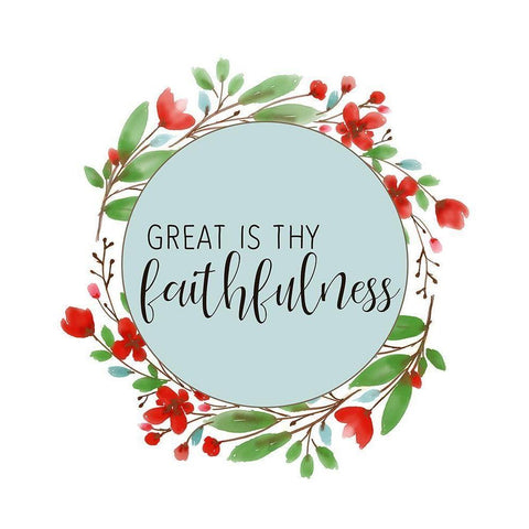Great is thy Faithfulness Black Modern Wood Framed Art Print by Bailey, Ann