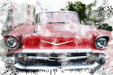 Old Red White Modern Wood Framed Art Print with Double Matting by Bailey, Ann