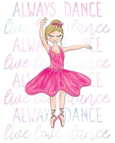 Always Dance 1 White Modern Wood Framed Art Print with Double Matting by Bailey, Ann