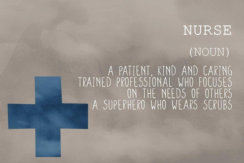 Nurse Blue Black Ornate Wood Framed Art Print with Double Matting by Bailey, Ann