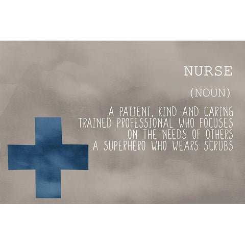 Nurse Blue Gold Ornate Wood Framed Art Print with Double Matting by Bailey, Ann