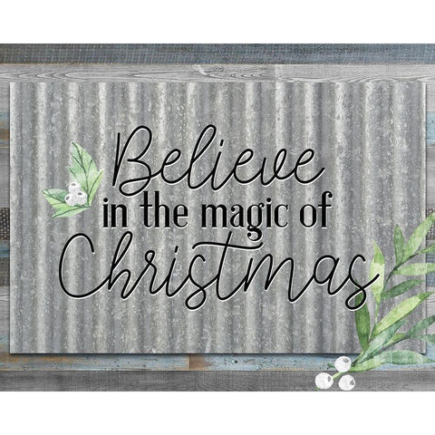 Believe Galvanized White Modern Wood Framed Art Print by Bailey, Ann
