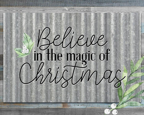 Believe Galvanized Black Ornate Wood Framed Art Print with Double Matting by Bailey, Ann