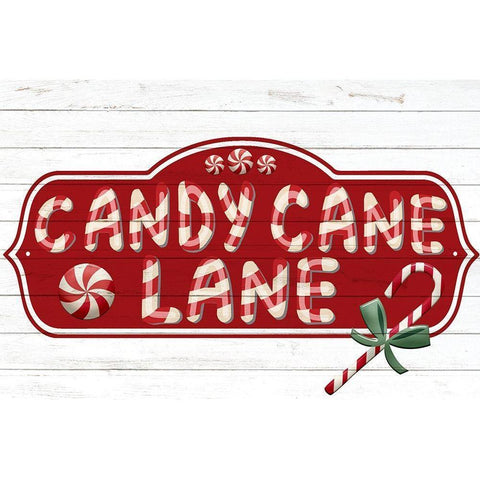 Candy Cane Lane White Modern Wood Framed Art Print by Bailey, Ann