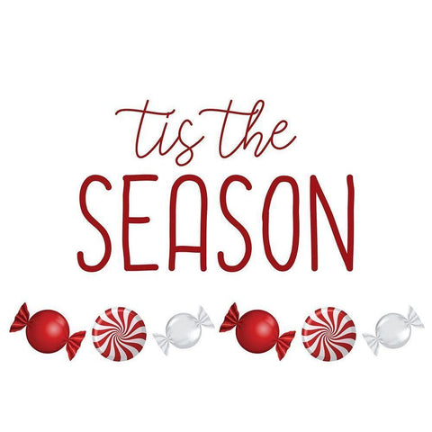 Tis the Season Candy Black Modern Wood Framed Art Print with Double Matting by Bailey, Ann