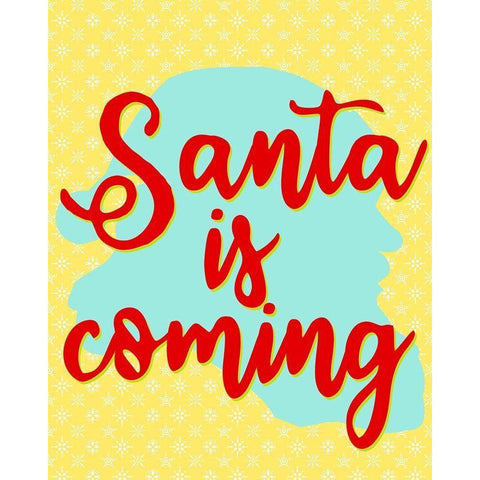 Santa is Coming White Modern Wood Framed Art Print by Bailey, Ann