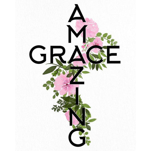 Amazing Grace White Modern Wood Framed Art Print by Bailey, Ann