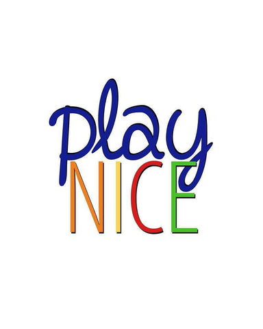 Play Nice 1 Black Ornate Wood Framed Art Print with Double Matting by Bailey, Ann