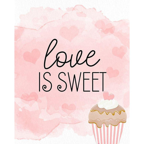 Love is Sweet White Modern Wood Framed Art Print by Bailey, Ann