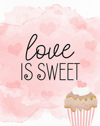 Love is Sweet White Modern Wood Framed Art Print with Double Matting by Bailey, Ann