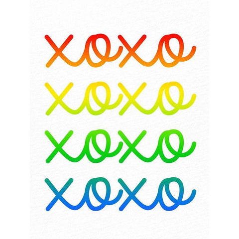 Ombre XOXO 2 White Modern Wood Framed Art Print by Bailey, Ann