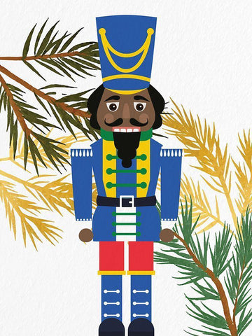 Bright Nutcracker 1 v2 White Modern Wood Framed Art Print with Double Matting by Bailey, Ann