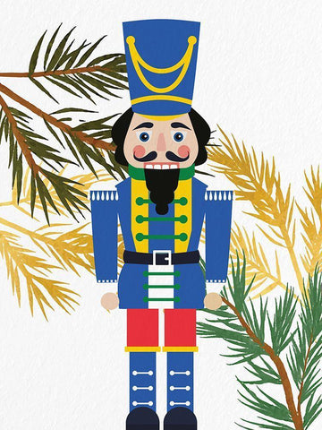 Bright Nutcracker 1 White Modern Wood Framed Art Print with Double Matting by Bailey, Ann