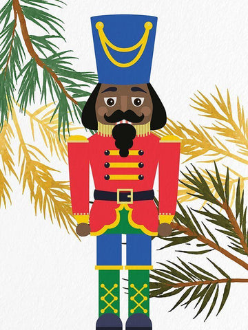 Bright Nutcracker 2 v2 Black Ornate Wood Framed Art Print with Double Matting by Bailey, Ann