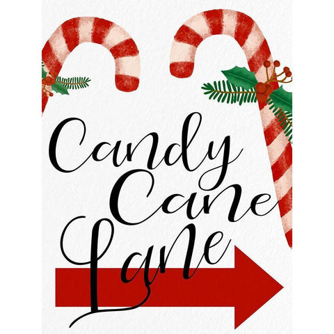 Candy Cane Lane Gold Ornate Wood Framed Art Print with Double Matting by Bailey, Ann