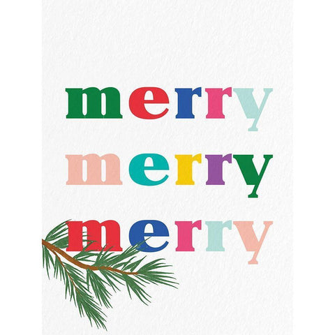 Merry Merry Merry Gold Ornate Wood Framed Art Print with Double Matting by Bailey, Ann