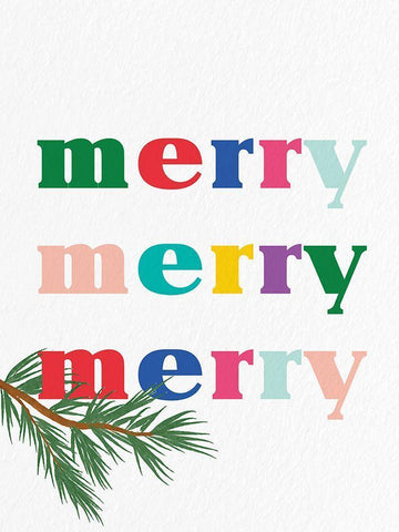 Merry Merry Merry Black Ornate Wood Framed Art Print with Double Matting by Bailey, Ann