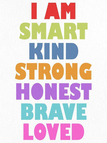 I Am Smart 2 White Modern Wood Framed Art Print with Double Matting by Bailey, Ann