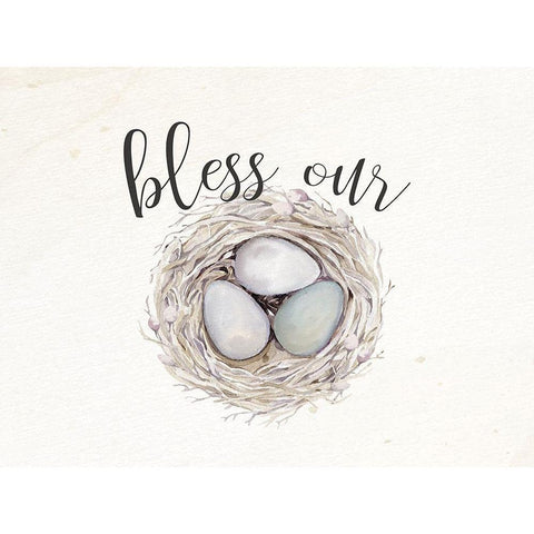 Bless Our Nest White Modern Wood Framed Art Print by Bailey, Ann