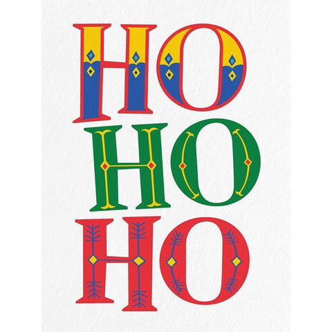Ho Ho Ho White Modern Wood Framed Art Print by Bailey, Ann