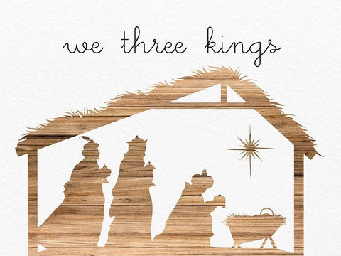 Three Kings Black Ornate Wood Framed Art Print with Double Matting by Bailey, Ann