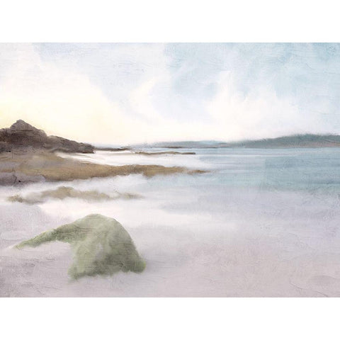 Quiet Beach Black Modern Wood Framed Art Print by Bailey, Ann