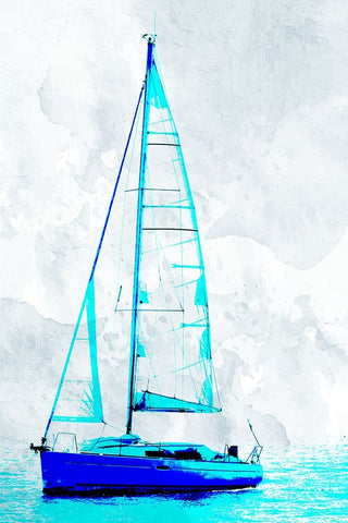 Sail White Modern Wood Framed Art Print with Double Matting by Bailey, Ann