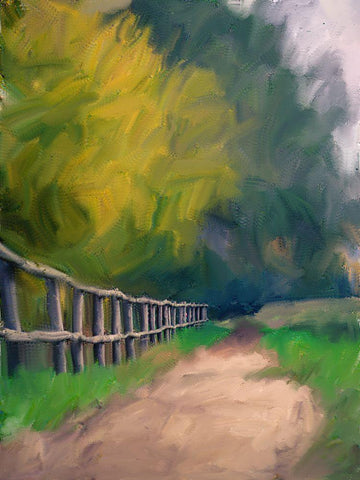Pathway White Modern Wood Framed Art Print with Double Matting by Bailey, Ann