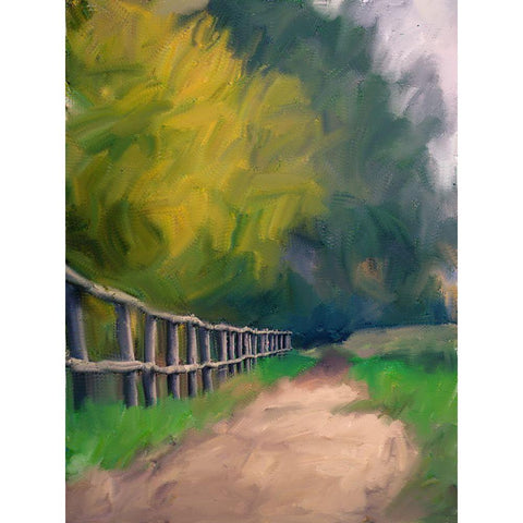 Pathway Gold Ornate Wood Framed Art Print with Double Matting by Bailey, Ann