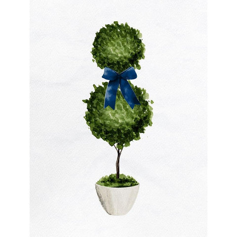 Topiaries 2 White Modern Wood Framed Art Print by Bailey, Ann