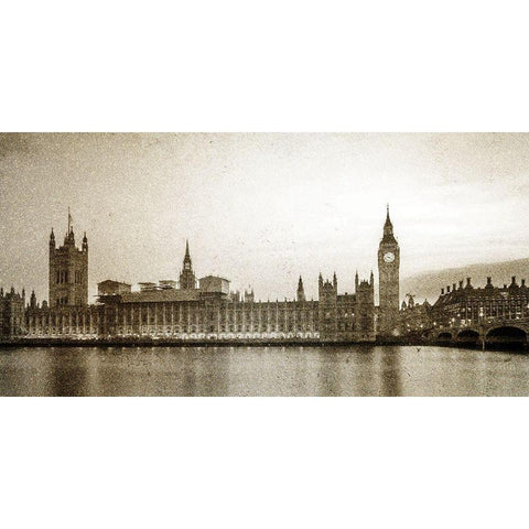 Big Ben Gold Ornate Wood Framed Art Print with Double Matting by Bailey, Ann