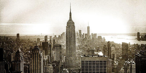 New York City Black Ornate Wood Framed Art Print with Double Matting by Bailey, Ann